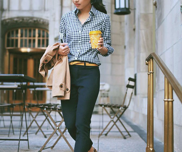 women's button down shirt outfit