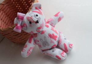 teddy made from baby clothes