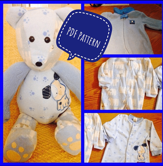 memory bear pattern from baby clothes
