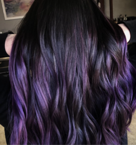 Blackberry hair is a fun look perfect for brunettes