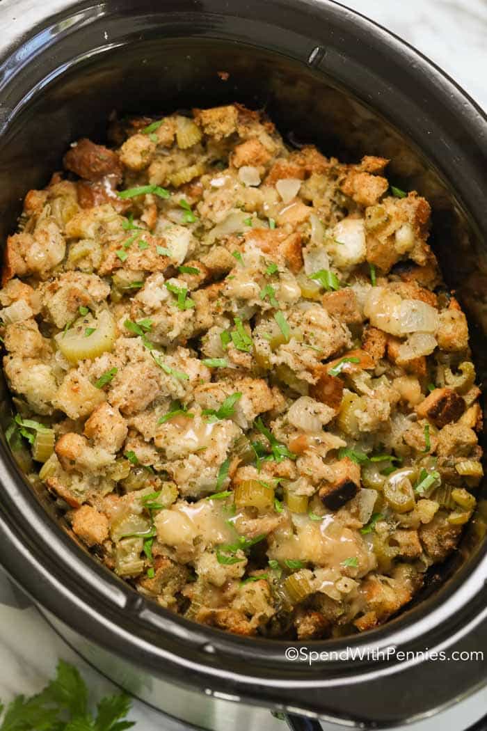 An Easy Slow Cooker Stuffing Recipe For The Holidays - Simplemost
