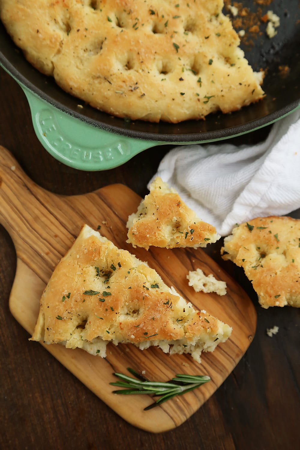 This fuss-free skillet focaccia recipe is so simple and delicious