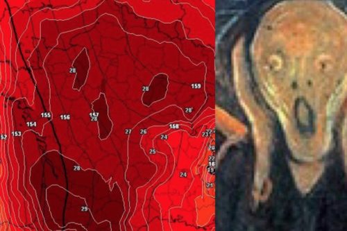 The Heat Wave In Europe Is So Bad That The Weather Map Of France Looks Like A Screaming Skull