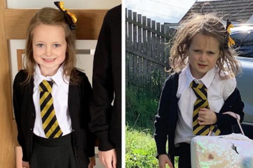 This Girl’s Viral Before And After Photo From The First Day Of School Is Hilarious