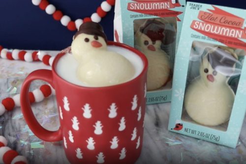 This Trader Joe’s Chocolate Snowman Turns Warm Milk Into Hot Cocoa