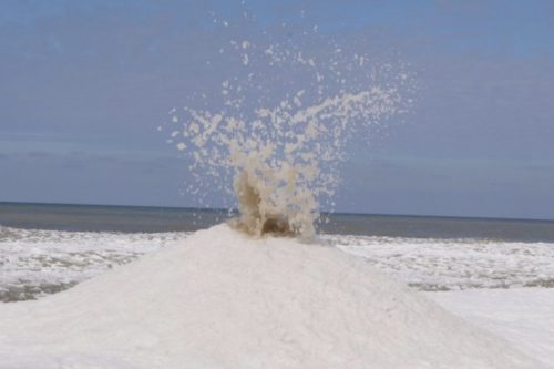 ‘Ice Volcanoes’ Are Erupting On A Michigan Beach And It’s Amazing To Watch