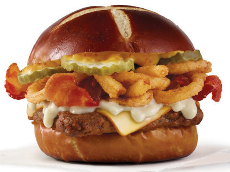 Wendy's new pub burger features beer cheese sauce and a pretzel bun