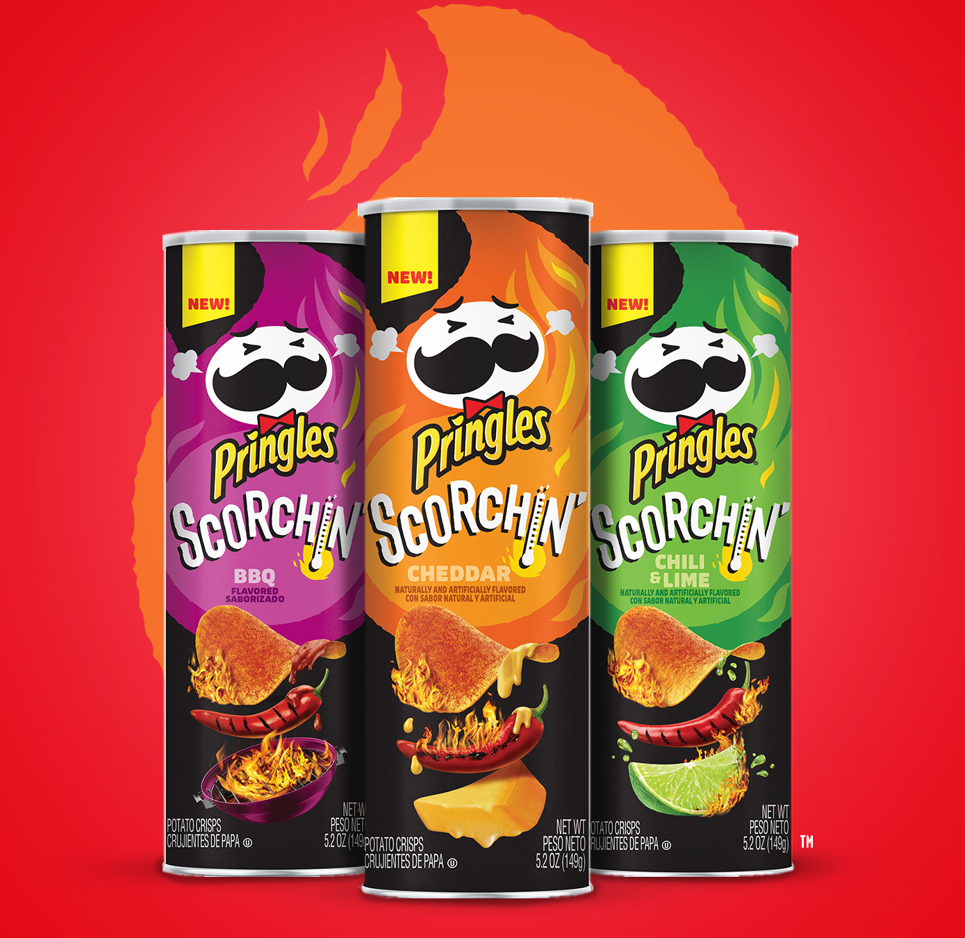 Pringles is releasing 3 new scorchinghot chip flavors