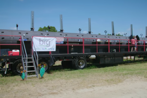 18-wheel Truck Turned Into A Massive Mobile Meat Smoker