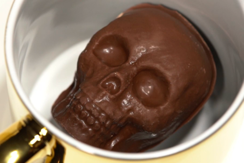 Skull-Shaped Hot Cocoa Bombs Are A Spooky-Sweet Halloween Treat