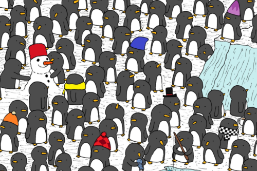 Find The Penguin Holding A Mug Of Hot Cocoa In This Puzzle