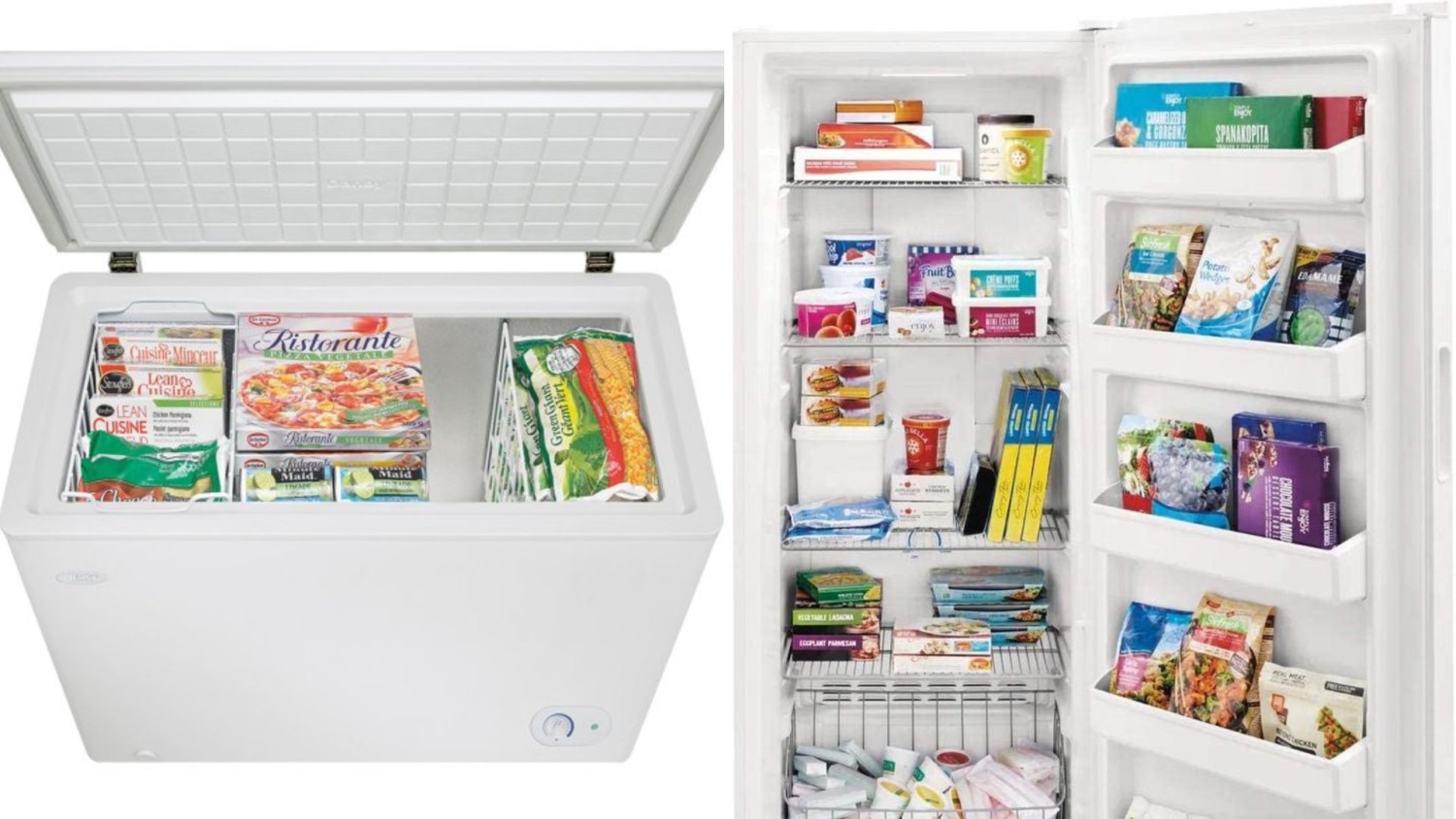 iSPECLE Freezer Organizer Bins - 4 Pack Stand up Freezer Baskets for  Upright Freezer with Handle for 16 cu.ft Freezer Fully Utilizes Space Sort  and
