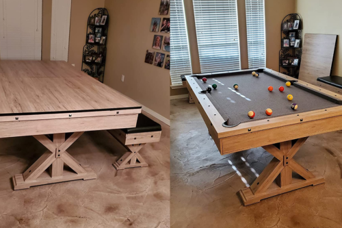 This Clever Piece Of Furniture Is A Dining Table, Pool Table And Pingpong Table All In One