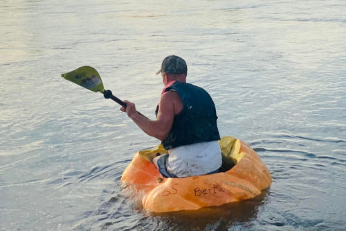 Man’s 38-Mile Voyage In Pumpkin Boat Shatters World Record