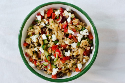 Use Up Your Garden Tomatoes In This Tomato Orzo Salad With Tahini Dressing