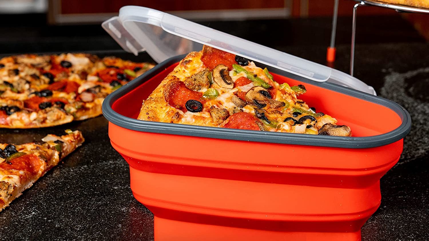 Pizza Storage Container Collapsible,Expandable Pizza Slice