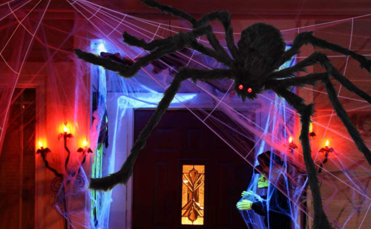 Halloween Spider Decorations Will Give Your House A Creepy Crawly Feel   Giant Spider Amazon Main 1 750x463 