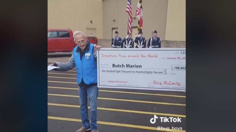 Butch Marion receives check