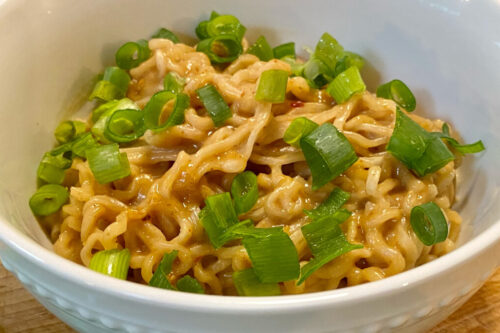 Peanut butter in ramen makes a tasty, cheap and protein-packed dish