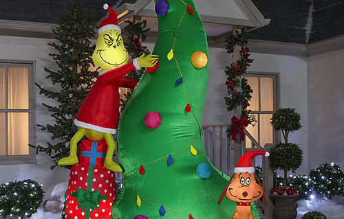 This inflatable Grinch with Max will set the Christmas scene in your yard